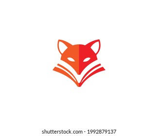 Creative Education Fox Head Logo Symbol Vector Design Illustration