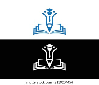 Creative Education and Graduation Logo Icon Design With Book Symbol Vector Template.