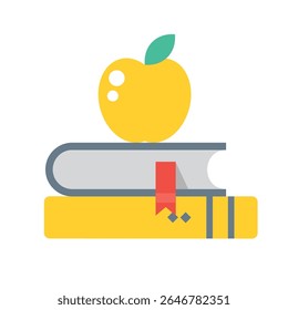 "Personagem ícone educacional criativo em estilo plano - perfeito para escolas, aprendizado, cursos on-line e plataformas de e-learning. Caráter vetor estilo desenhos animados com boné acadêmico, livros e lápis, ideal 
