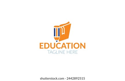 Ilustración de diseño de logotipo de educación creativa.