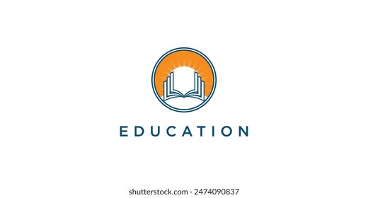 Creative education logo design with modern concept , premium vector