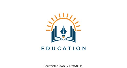 Creative education logo design with modern concept , premium vector