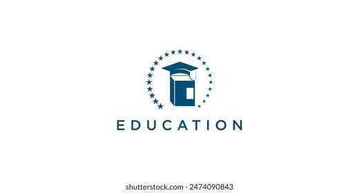 Creative education logo design with modern concept , premium vector