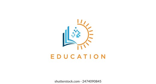 Creative education logo design with modern concept , premium vector