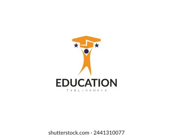 Creative education logo icon design, vector illustration