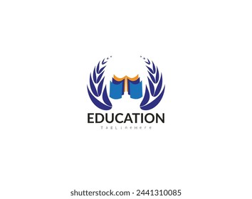 Diseño de icono de logotipo de educación creativa, ilustración vectorial