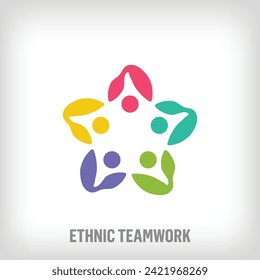 Logo de la señal de trabajo en equipo de educación creativa. Colores creativos únicos. Plantilla del logotipo de la empresa y la educación. vector.