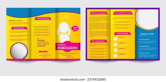 Diseño de plantillas de folletos de tres pliegues de educación creativa