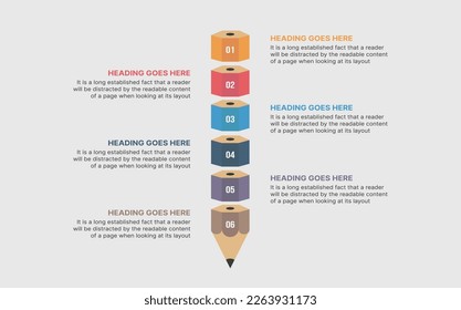 Creative Educational Infographic Design Template with 6 Steps	