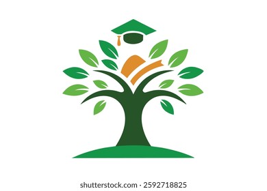 Creative educational tree logo vector illustrations perfect for branding, design, and microstock sites.