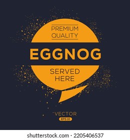 Creative (Eggnog) Drink, Eggnog Sticker, Vector Illustration.