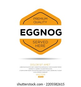 Creative (Eggnog) Drink, Eggnog Sticker, Vector Illustration.