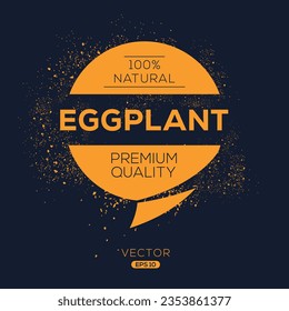 Creative (Eggplant), Eggplant label, vector illustration.