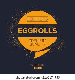 Creative (Eggrolls) logo, Eggrolls sticker, vector illustration.