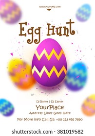 Creative Eggs Decorated Pamphlet, Banner Or Flyer Design For Easter Egg Hunt Celebration.