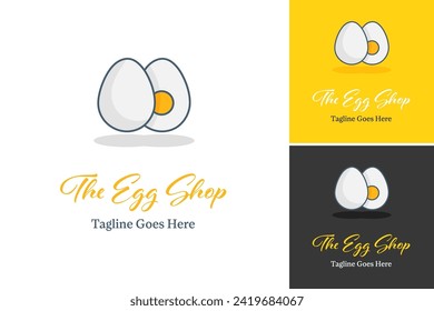 Creative Eggs Vektorgrafik Logo Design. Logo-Design des Eiers Vorlage für das Eierlogo