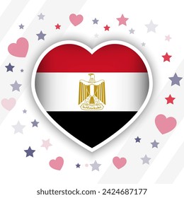 Creative Egypt Flag Heart Icon