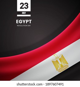 Creative Egypt flag on fabric texture. Vintage style revolution day background