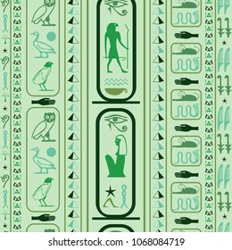 Creative egyptian motifs seamless vector. Ethnic hieroglyph symbols origami. Repeating ethnical fashion illustration for marketing purpouses.