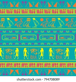 Creative egyptian motifs seamless vector. Ethnic hieroglyph symbols origami. Repeating ethnical fashion graphic design for advertising.