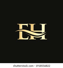 Creative EH letter with luxury concept. Modern EH Logo Design for business and company identity.