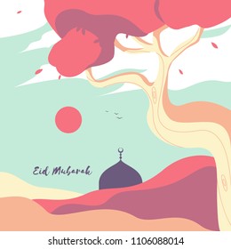 creative Eid Al Fitr Islamic religion and generous card beautiful Islam Vector illustration template 