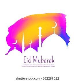 creative eid festival design with colorful ink effect
