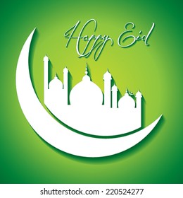 Creative Eid greeting vector illustration