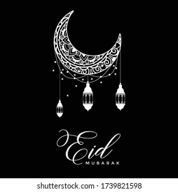 Creative eid Mubarak festival vector design 