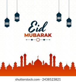 Creative Eid mubarak social media post design template. 