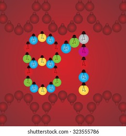 creative eighty one numeric number created with bulb