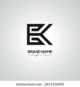 Creative EK KE Lettermark Logo Design for Corporate Branding.