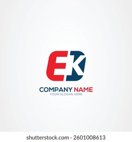 Creative EK KE logo Design Template Vector Graphic Branding Element