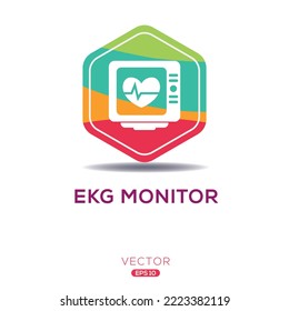 Creative (Ekg monitor) Icon, Vector sign.