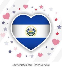 Creative El Salvador Flag Heart Icon