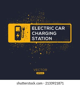 Creative (Electric Car Charging Station) Icon, Vector sign.