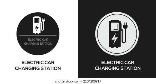 Creative (Electric Car Charging Station) Icon, Vector sign.