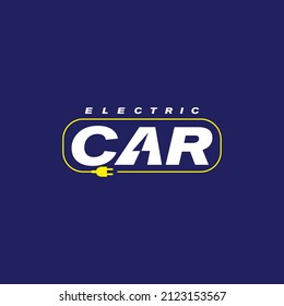 Creative electric car logo. Vector