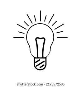 Creative electric light bulb icon | Black Vector illustration |
