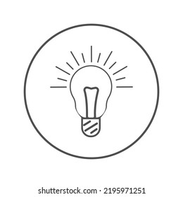 Icono creativo de la bombilla eléctrica | Icono de versión circular |