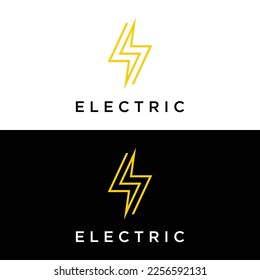 Creative electric or natural energy flash or lightning logo,thunderbolt symbol.Logo for electricity, business and company.