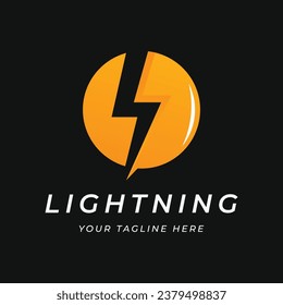 Creative electric or natural energy flash or lightning logo,thunderbolt symbol.Logo for electricity, business and company.