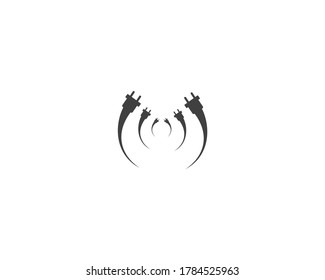 Kreative elektrische Stecker mit kreisförmigem Logo-Design