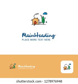 Creative Electric power Logo Design. Flat color Logo place for Tagline. Vector Illustration