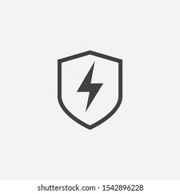 Creative electric shield logo design template, Modern vector symbol of electric power protection, bolt sign with shield, Electric Power Shield, Modern Shield Symbol Logo Design