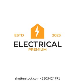 Creative electrical icon combined with the house logo design vector illustration