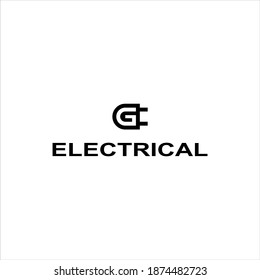 Creative Electrical Plug with Letter G Logo Concept Vector