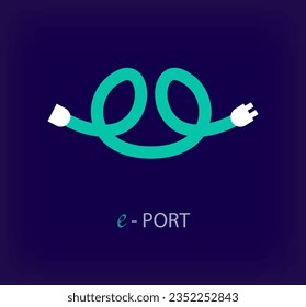 Logo de cableado eléctrico creativo. Transiciones de color únicas. Plantilla de logotipo de enchufe y enchufe de cable única. vector