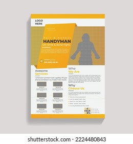 Creative Electrician service flyer, leaflet, handbill, template Design