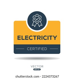 Insignia certificada de Creative (Electricidad), ilustración vectorial.